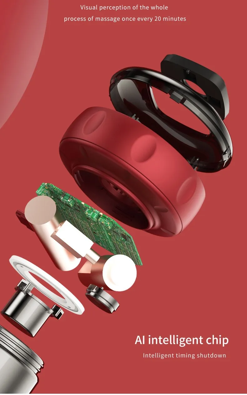 Exploded view of Cup Pro showing smart chip, motor and suction chamber